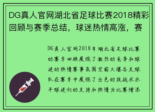 DG真人官网湖北省足球比赛2018精彩回顾与赛季总结，球迷热情高涨，赛事氛围火爆